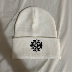 chrome hearts beanie white